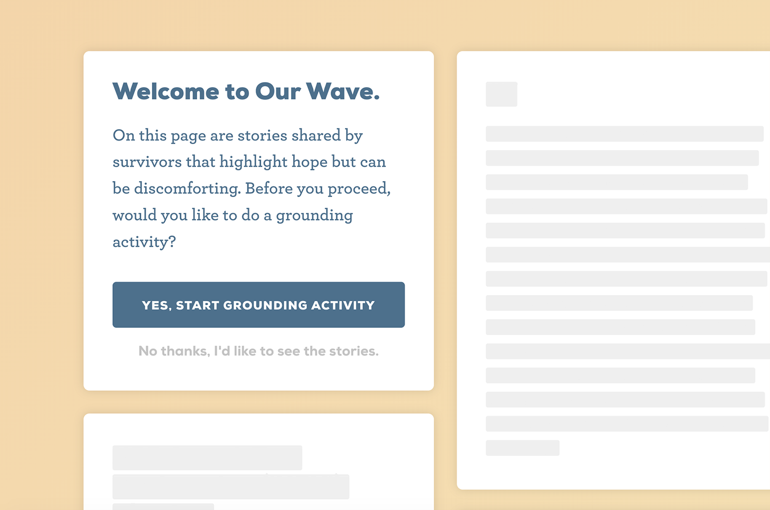 Our Wave Stories Page + Grounding Exercise