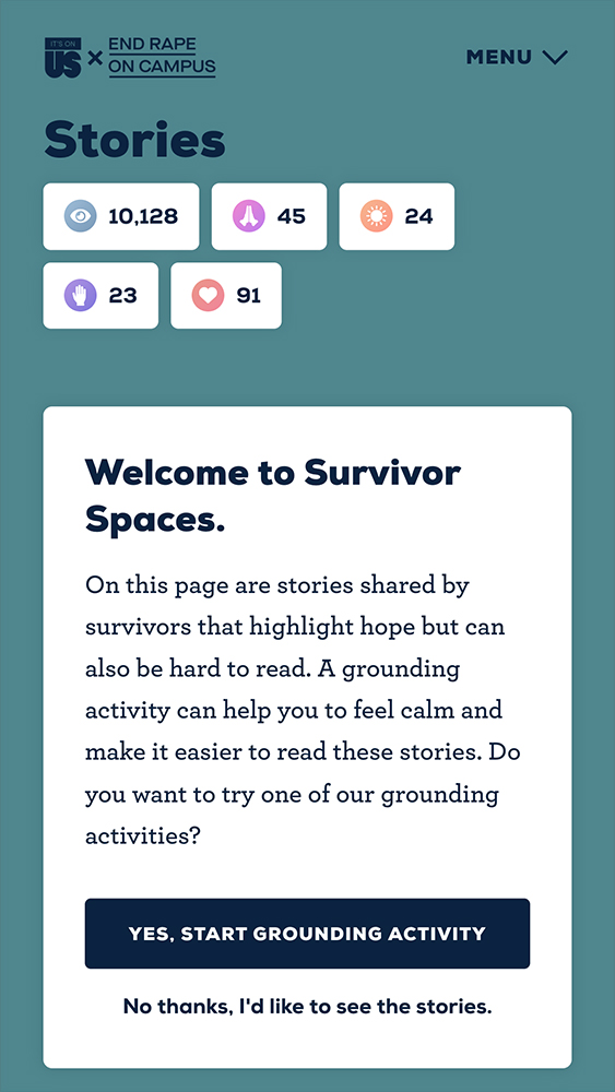 Our Wave Branded Storytelling Platform - Survivor Spaces